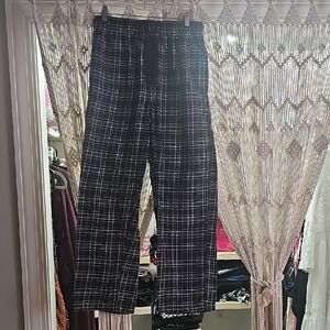Men's Black & White Plaid Pajama Pants